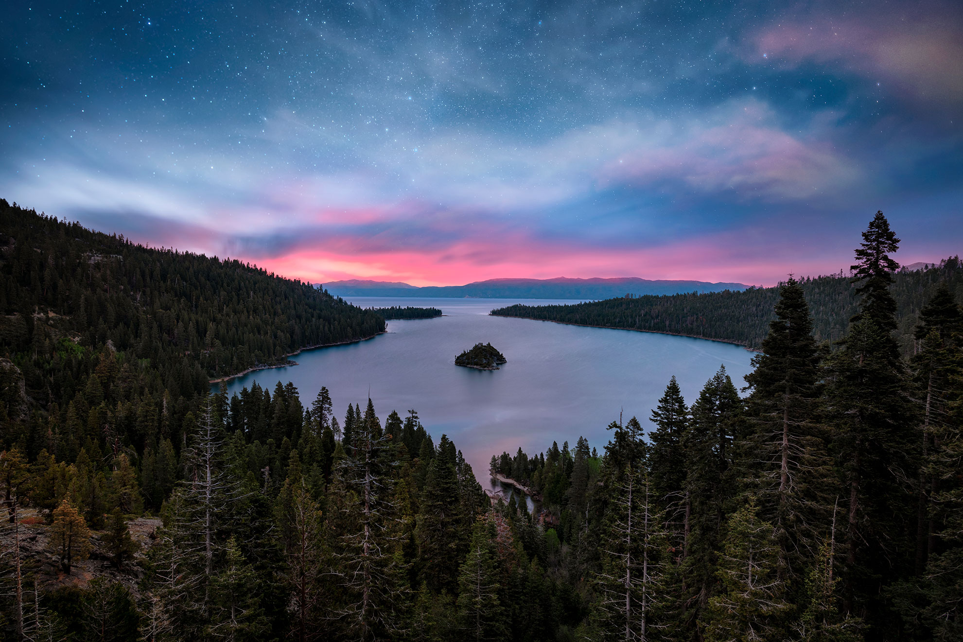 Emerald Bay, Lake Tahoe, at night