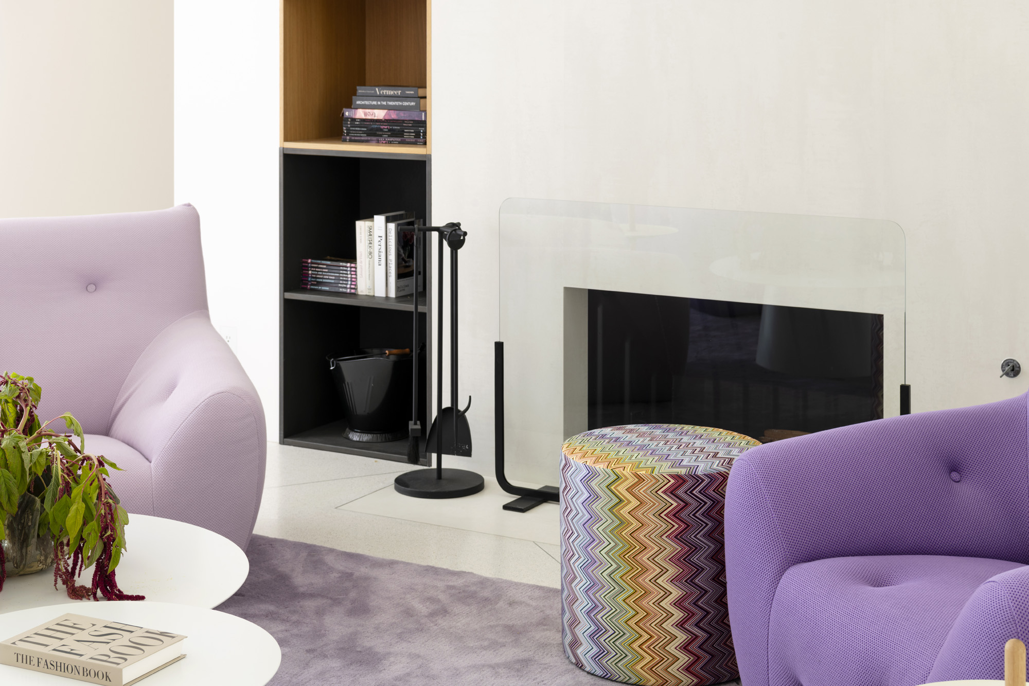 Living room with fireplace