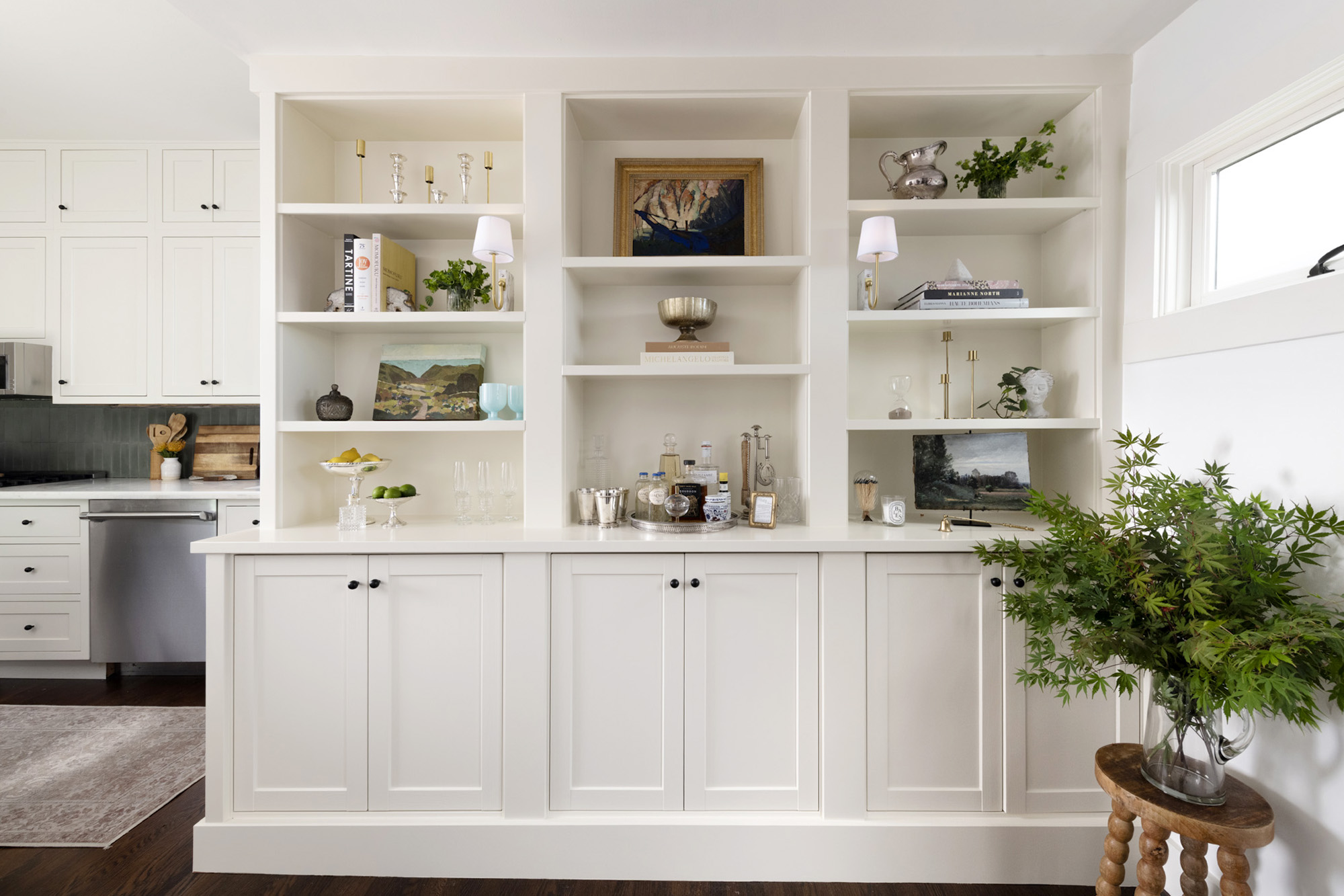 Custom built-in entryway shelving
