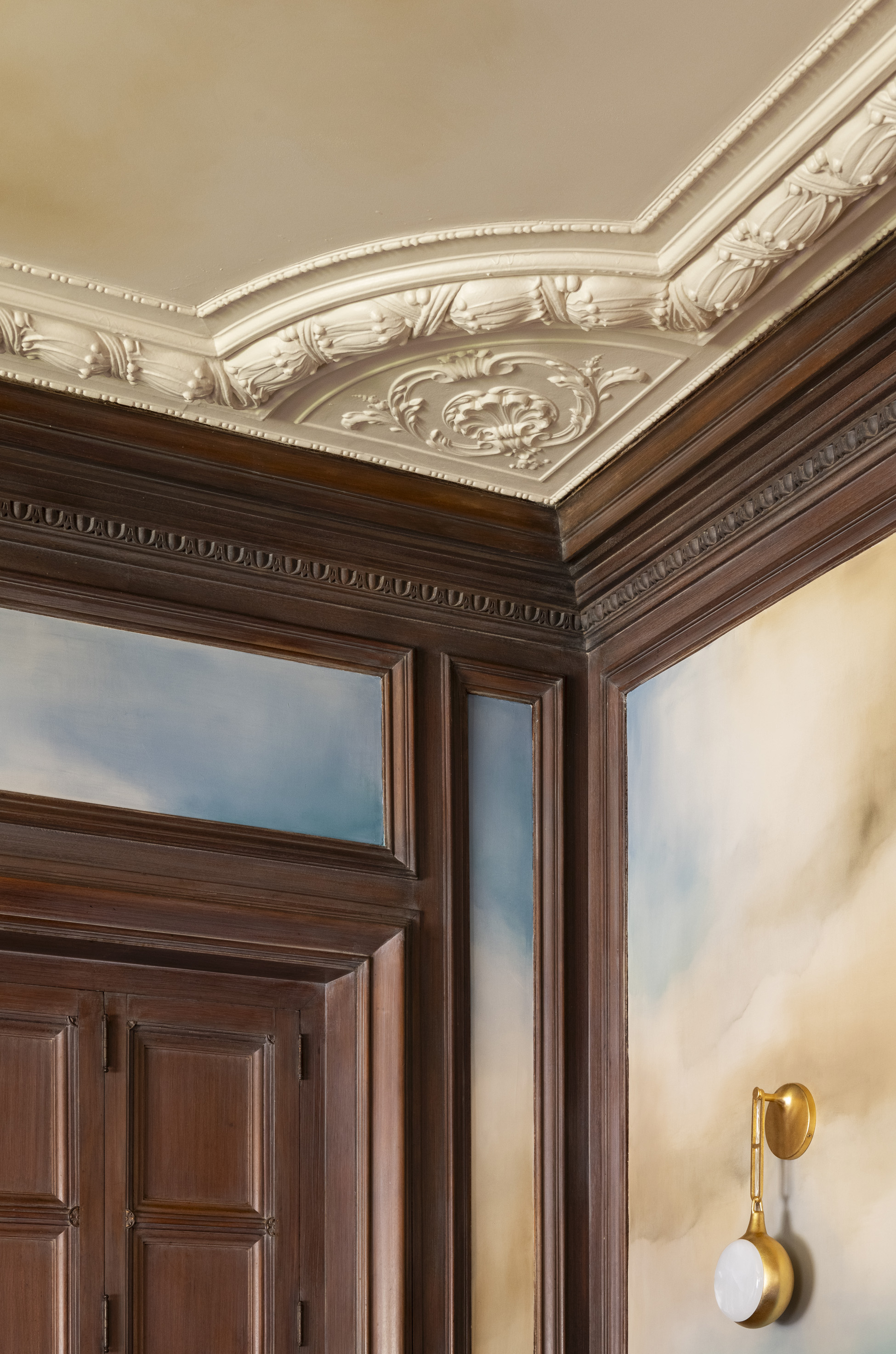 Detail of custom decorative paintwork, dining room