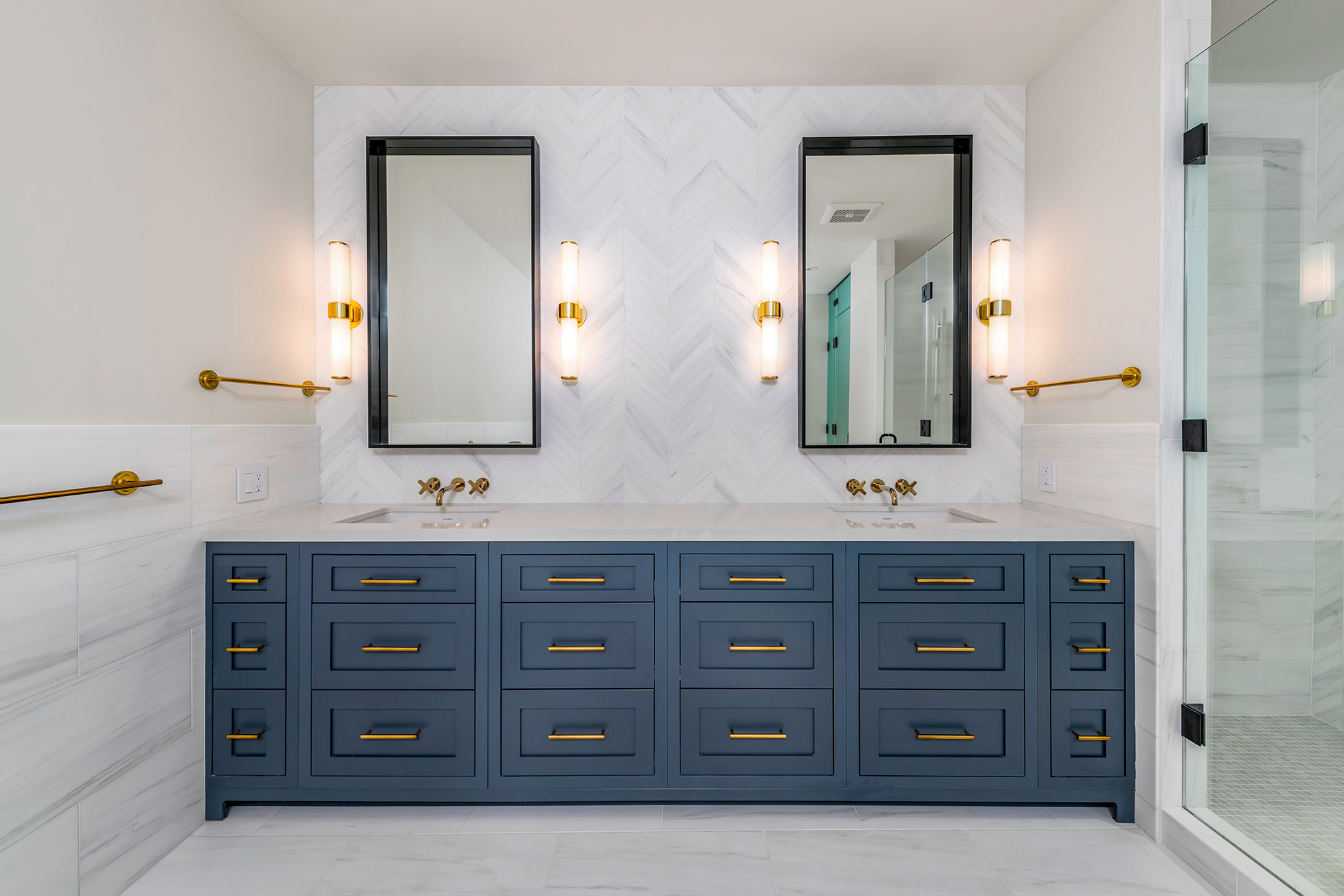 SF Pacific Heights bathroom remodeled vanity and beautiful tile work