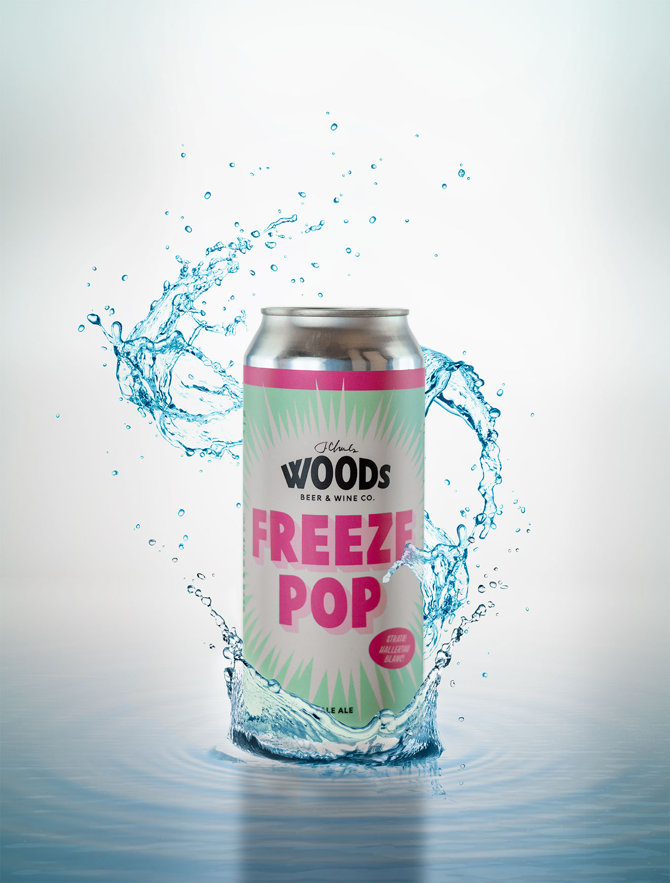creative product photography - woods beer and wine splash image